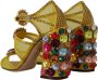 Dolce & Gabbana Hoge hak sandalen met veelkleurige kristallen Yellow Dames - Thumbnail 2