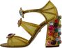 Dolce & Gabbana Hoge hak sandalen met veelkleurige kristallen Yellow Dames - Thumbnail 3