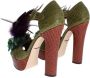 Dolce & Gabbana Kristallen Hak Caiman Krokodillenleren Schoenen Green Dames - Thumbnail 3