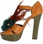 Dolce & Gabbana Kristallen Plateau Sandalen met Multicolor Huid Orange Dames - Thumbnail 5