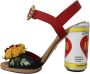 Dolce & Gabbana Veelkleurige met bloemen verfraaide cilindrische hakken AMORE sandalen - Thumbnail 2