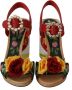 Dolce & Gabbana Veelkleurige met bloemen verfraaide cilindrische hakken AMORE sandalen - Thumbnail 5