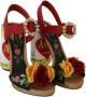 Dolce & Gabbana Veelkleurige met bloemen verfraaide cilindrische hakken AMORE sandalen - Thumbnail 6