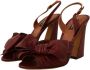 Dolce & Gabbana Bordeaux lederen enkelbandje hak sandalen schoenen - Thumbnail 3