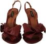 Dolce & Gabbana Bordeaux lederen enkelbandje hak sandalen schoenen - Thumbnail 7