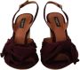 Dolce & Gabbana Donkerpaarse Suède Enkelband Sandalen Purple Dames - Thumbnail 7