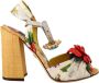 Dolce & Gabbana Luxe Beige Zijden Rhinestone Sleehak Sandalen Beige Dames - Thumbnail 7
