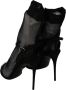 Dolce & Gabbana Zwarte Tule Stretch Stiletto Sandalen Black Dames - Thumbnail 7