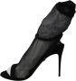Dolce & Gabbana Zwarte Tule Stretch Stiletto Sandalen Black Dames - Thumbnail 8