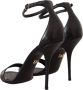 Dolce & Gabbana Zwarte Struisvogel Enkelband Hakken Sandalen Black Dames - Thumbnail 4