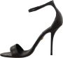 Dolce & Gabbana Zwarte Struisvogel Enkelband Hakken Sandalen Black Dames - Thumbnail 5