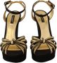Dolce & Gabbana Zwarte Gouden Enkelband Hakken Sandalen Black Dames - Thumbnail 2
