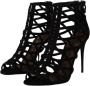 Dolce & Gabbana Zwarte Leren Hakken Sandalen met Rits Black Dames - Thumbnail 3