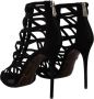 Dolce & Gabbana Zwarte Leren Hakken Sandalen met Rits Black Dames - Thumbnail 4