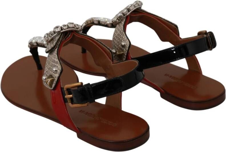 Dolce & Gabbana Sandalen met kristallen versiering Bruin Dames