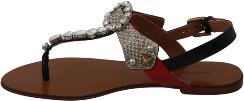 Dolce & Gabbana Sandalen met kristallen versiering Bruin Dames