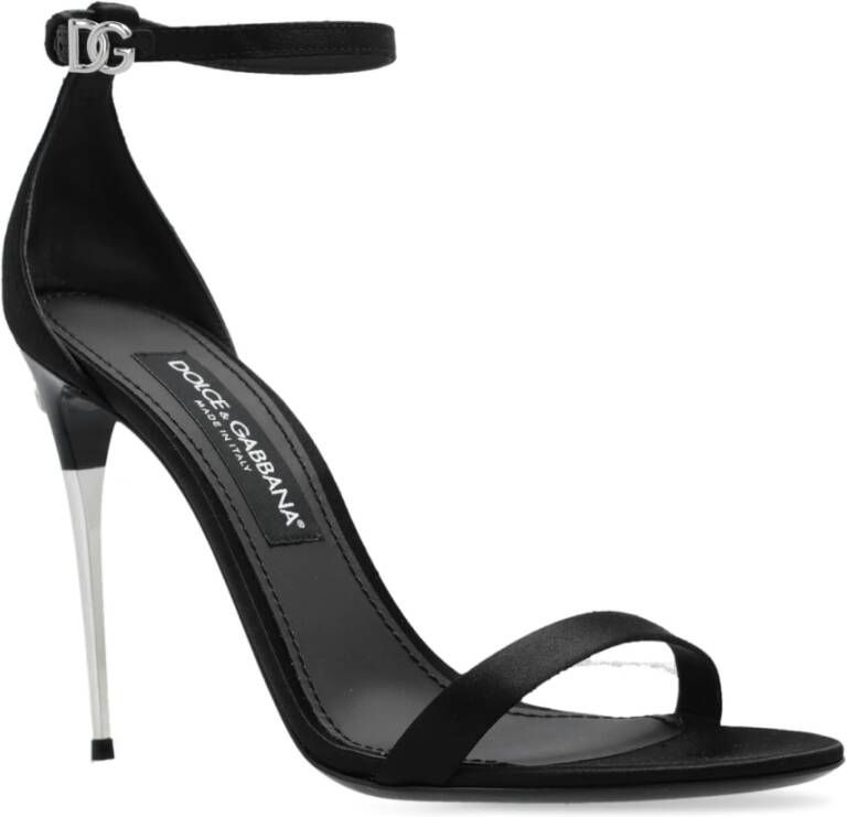 Dolce & Gabbana Sandalen op decoratieve hak Black Dames