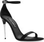 Dolce & Gabbana Elegante Zijden Satijnen Metalen Hak Sandalen Black Dames - Thumbnail 4