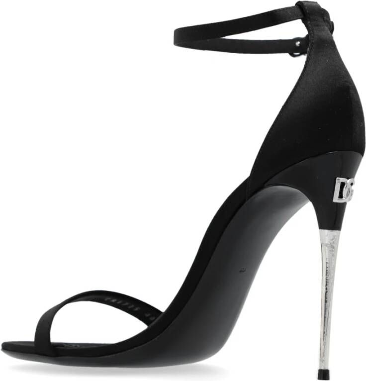 Dolce & Gabbana Sandalen op decoratieve hak Black Dames