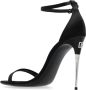 Dolce & Gabbana Elegante Zijden Satijnen Metalen Hak Sandalen Black Dames - Thumbnail 5