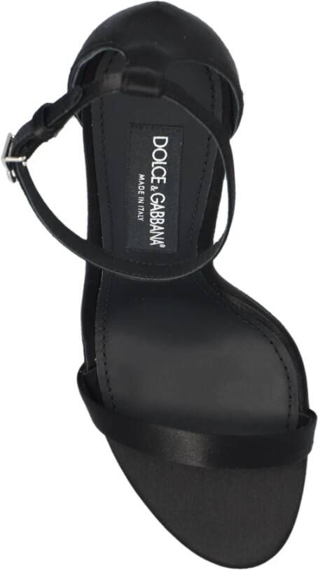 Dolce & Gabbana Sandalen op decoratieve hak Black Dames