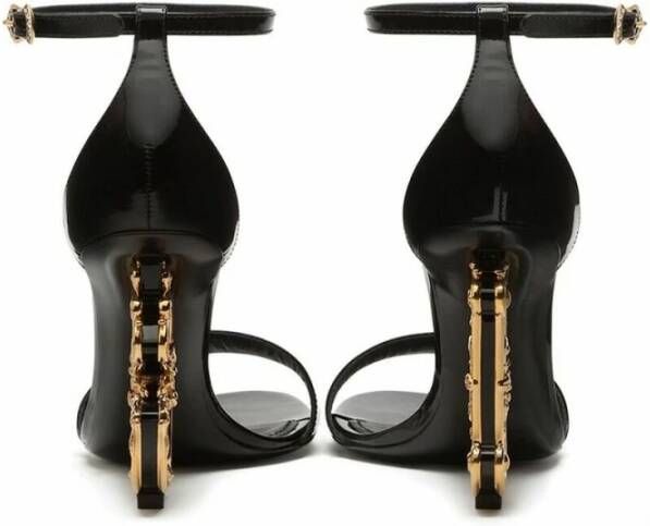 Dolce & Gabbana Sandals With Baroque DG Detail Zwart Dames