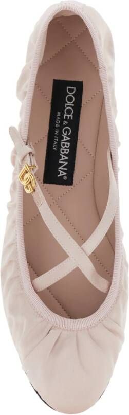 Dolce & Gabbana Satijnen Ballerina`s met Kruisbandjes