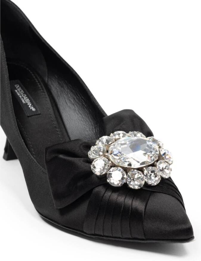 Dolce & Gabbana Satijnen Juweel Décolleté Schoenen Black Dames