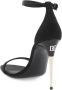 Dolce & Gabbana Elegante Zijden Satijnen Metalen Hak Sandalen Black Dames - Thumbnail 12