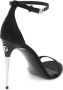 Dolce & Gabbana Elegante Zijden Satijnen Metalen Hak Sandalen Black Dames - Thumbnail 14
