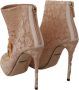 Dolce & Gabbana Roze Crystal Lace laarsjes Stiletto's schoenen - Thumbnail 7