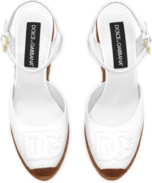 Dolce & Gabbana Schoenen met geborduurd logo en sleehak White Dames
