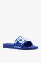 Dolce & Gabbana Rubberen Slippers met Logo en Geribbelde Kraag Blue Heren - Thumbnail 4