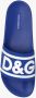 Dolce & Gabbana Rubberen Slippers met Logo en Geribbelde Kraag Blue Heren - Thumbnail 5