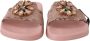 Dolce & Gabbana Roze Kant Kristal Sandalen Slides Pink Dames - Thumbnail 2