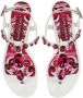 Dolce & Gabbana Leren Sandaal met Geometrische Print en Borduursel Multicolor Dames - Thumbnail 2