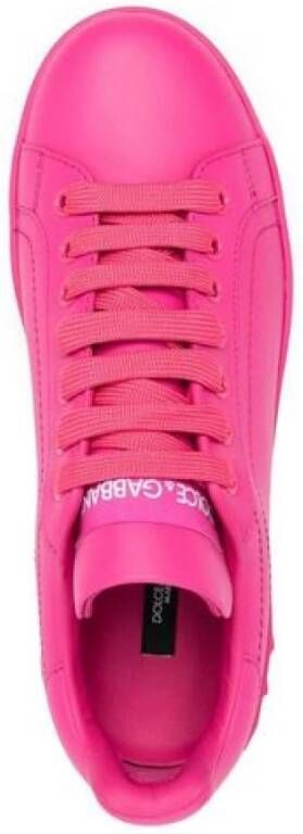 Dolce & Gabbana Logo Sneakers in Shocking Pink Roze Dames