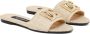 Dolce & Gabbana Raffia Logo Sandalen Beige Dames - Thumbnail 3