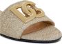 Dolce & Gabbana Raffia Logo Sandalen Beige Dames - Thumbnail 5