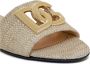 Dolce & Gabbana Raffia Logo Sandalen Beige Dames - Thumbnail 10