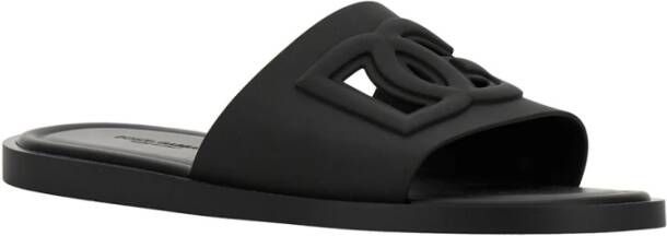 Dolce & Gabbana Zwarte Strand Sandalen Black Heren