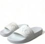 Dolce & Gabbana Geëmbosseerde Rubberen Slides White Dames - Thumbnail 3