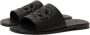 Dolce & Gabbana Gestikte leren slides met uitgesneden details Black Heren - Thumbnail 3