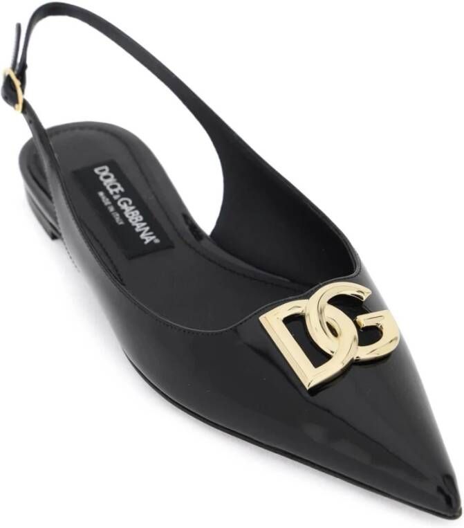Dolce & Gabbana Slingback Ballet Flats met DG Logo Black Dames