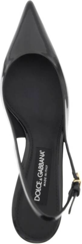 Dolce & Gabbana Slingback pumps van lakleer met DG-gesp Black Dames