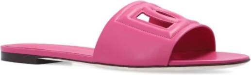 Dolce & Gabbana Slippers met logo Roze Dames