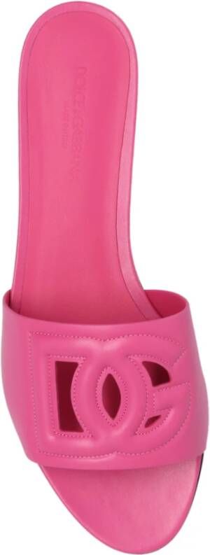 Dolce & Gabbana Slippers met logo Roze Dames