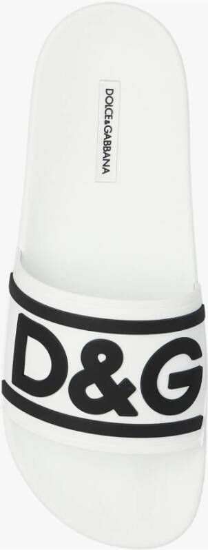 Dolce & Gabbana Slippers met logo Wit Dames
