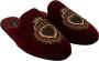 Dolce & Gabbana Luxe Fluweel Slides met Geborduurd Heilig Hart Red Dames - Thumbnail 4