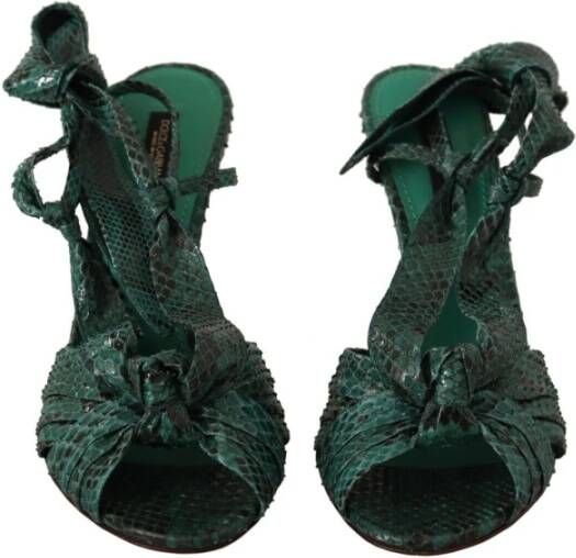 Dolce & Gabbana Smaragd Exotische Hak Sandalen Green Dames